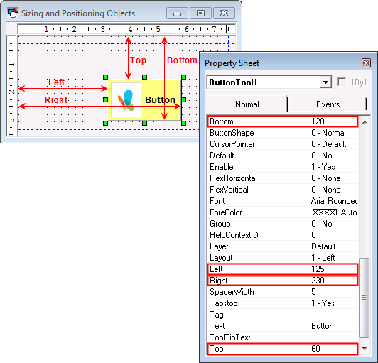 Sizing and Positioning Objects